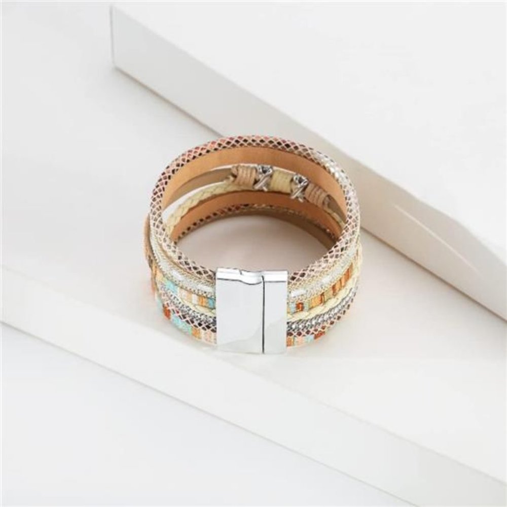 Leather multilayer bracelet Ladies bracelet women closure - Picture 6 of 7